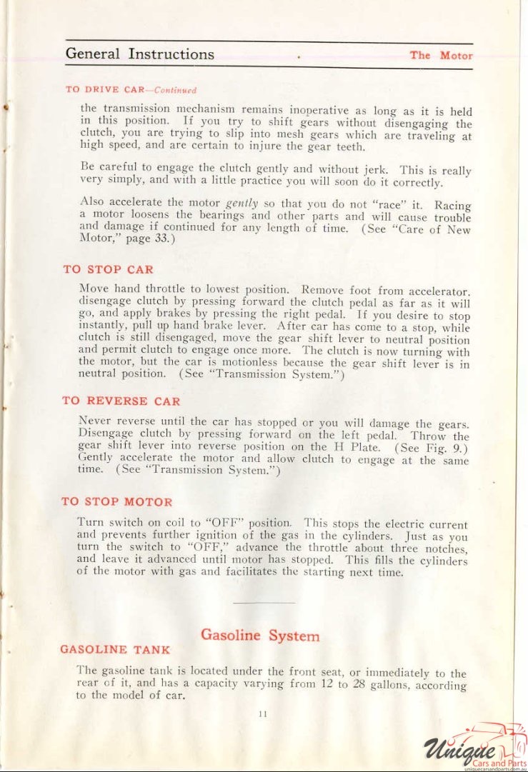 1912 Studebaker E-M-F 30 Operation Manual Page 11